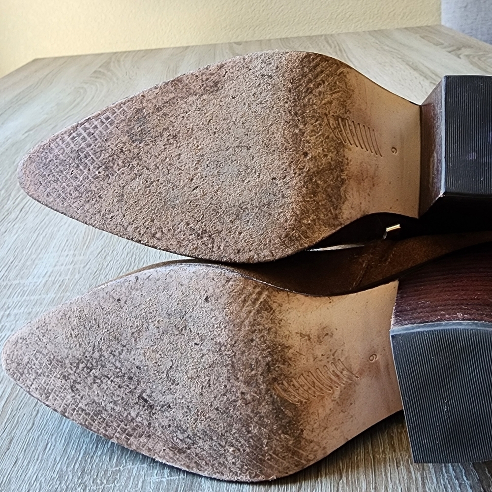 PAIGE Presley Suede Pointed Toe High Heel Booties Size 9 - Picture 8 of 8